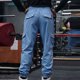 thumbnail image 4 of Pantalones largos casuales para hombre, de color sólido, con bolsillo, cintura elástica, cordón ajustable en el tobillo, para deportes al aire libre, pantalones largos de poliéster para hombre., 4 of 4