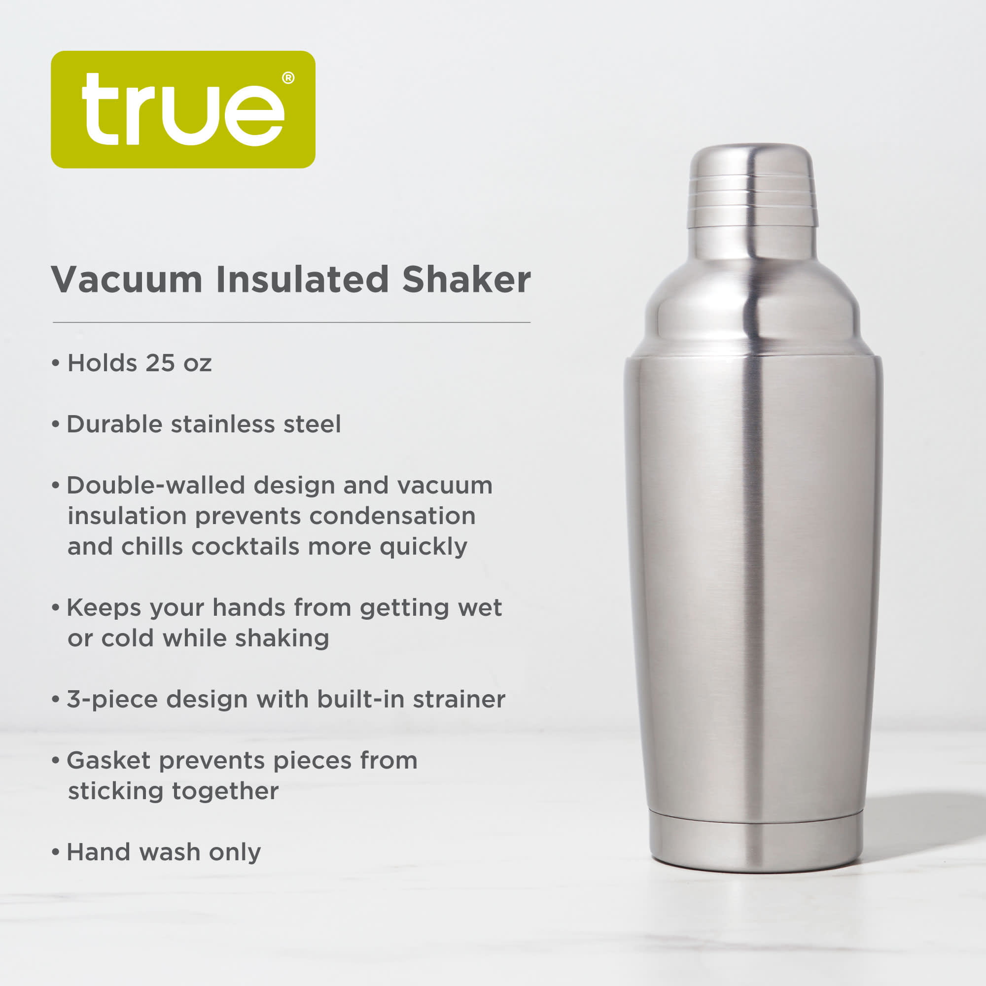 True Vista Measured Cocktail Shaker, Shaker Large Spirit Shakers, Cocktail  Shaker Gift with Measurements Stainless Steel 14oz Set of 1