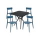 thumbnail image 1 of CONJUNTO DE EXTERIOR MESA LODI NEGRO Y SET DE 4 SILLAS BRIANZA AZUL, 1 of 7