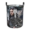 thumbnail image 1 of Cesto para ropa sucia Jon Snow, cesta de almacenamiento circular plegable impermeable con asa, cesta organizadora de juguetes para ropa sucia, decoración para dormitorio y baño, tamaño mediano, 1 of 8