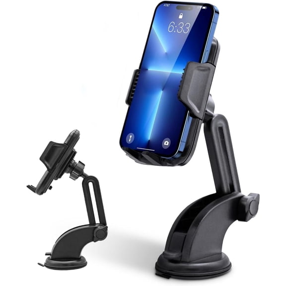 Universal Car Mobile Phone Holder [Advanced Stability, 360° Rotatable Car Phone Mount] Anti-Slip Grip for [Dashboard and Windscreen] Compatible with iPhone and Android Cellphones