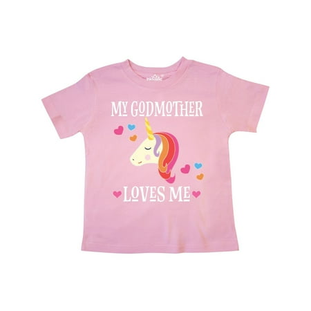 

Inktastic My Godmother Loves Me Unicorn Gift Toddler Toddler Girl T-Shirt