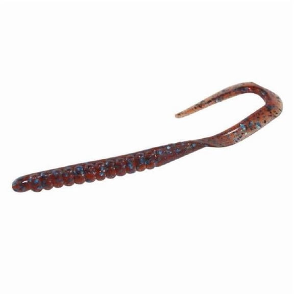 Zoom U-Tale Worm Freshwater Bass Soft Fishing Bait, Moccasin Blue, 6 3/4”, 20-pack, Soft Baits