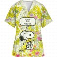 thumbnail image 3 of Uniforme de enfermera con estampado de dibujos animados de Snoopy, cuello en V, bolsillo, uniformes de enfermería, ropa de trabajo para mujer, monos, uniformes médicos para clínica, 3 of 5