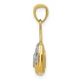 thumbnail image 2 of 14k Yellow with White Rhodium Two-tone Gold Reversible Heart Handbag Pendant, 2 of 6