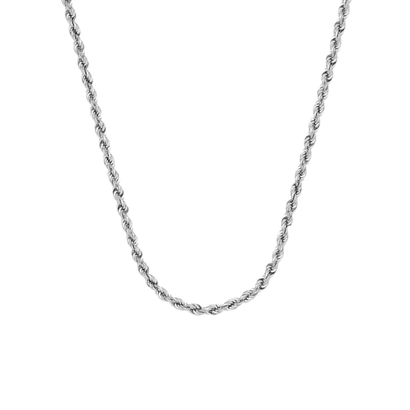 10K White Gold 3 Diamond Cut Rope Chain in 20 inch, 22 inch, 24 inch, & 30 inch