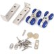 thumbnail image 2 of 2 uds., 4 ruedas, pista deslizante de Metal, juego de ruedas de rodillos para puerta de bolsillo, Kit de polea de rodamiento de bolas para armario, puerta de granero esquí esquí Gafas de esquí, 2 of 2