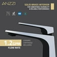 thumbnail image 4 of ANZZI Single Handle Single Hole Bathroom Faucet With Pop-up Drain in Matte Black & Chrome, 4 of 8