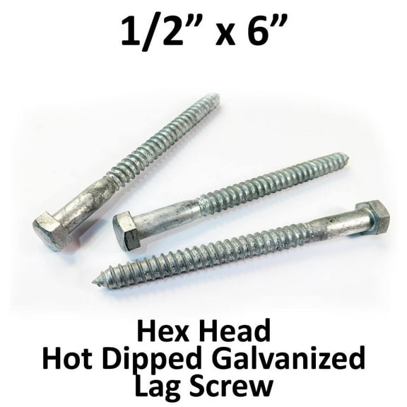(25) 1/2" x 6" Lag Screws Galvanized
