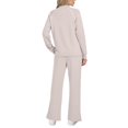 thumbnail image 4 of Sweatsuits Women 2 Piece Outfit, Prolriy Fall Outfits 2025 Wide Leg Pant Matching Sets Womens Clothing Lounge Sets for Women Beige L, 4 of 8