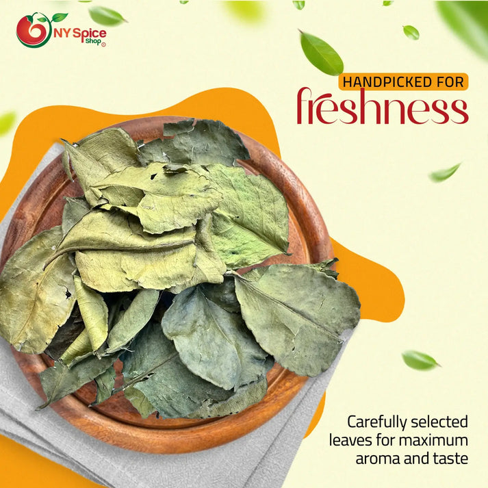 NY Spice Shop Makrut Lime Leaves - 1 Pound - Kaffir Leaves - Thai Lime Leaves - Citrus Hystrix Leaves - Wild Lime Leaves