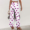 thumbnail image 7 of kaondbfi Fashion Casual Women's Wide Leg Pants High Elastic Waisted Pants Trousers with Pockets Summer Casual Pants for Women, 7 of 7