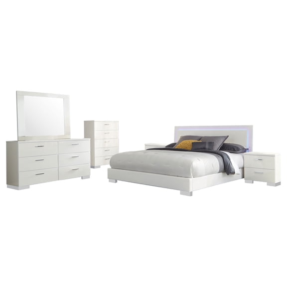 Felicity 6-piece California King Bedroom Set White Gloss