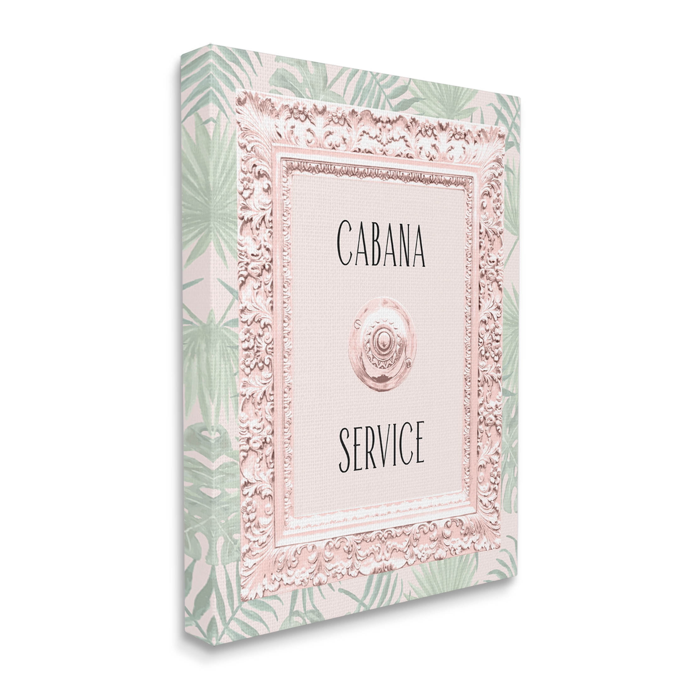 Stupell Industries Cabana Service Tropical Leaves Graphic Art Gallery Wrapped Canvas Print Wall Art, Design by Lil' Rue