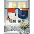 thumbnail image 4 of Modernism Sheer Curtains for Living Room Bedroom, Light-filtering Sheer Curtain, Simple Style Orange Gary Blue Color Block LigRod Pocket Voile Window Treatment Drapes, 52’’Wx54’’L, 2 Panels Set, 4 of 6