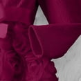 thumbnail image 5 of SBYOJLPB Robe à Col Rond pour Enfants Couleur Unie Robe à Manches Longues Jupe Décontractée et Confortable avec Nœud en Maille pour Filles, 5 of 5