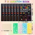 thumbnail image 3 of BSHAPPLUS® 7 Pack Rainbow Scratch Art Notebooks,Magic Scratch off Paper Notebook Set for Kids Art and Craft Activity Book Black Sketch Doodle Pads with Drawing Stick for Party Favor Game Gift, 3 of 11