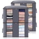 thumbnail image 1 of Paquete de 4 Bolsas de Almacenamiento de Ropa, Bolsa de Almacenamiento Grande Debajo de la Cama de 60 * 43 * 35 cm, Gran Capacidad, Plegable, para Edredón, Ropa, Almohada, con Ventana y Asas Ref, 1 of 5