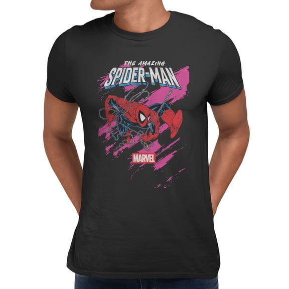 Marvel Comics Retro The Amazing Spider-Man Vintage Neon Cover Men's T Shirt (Black, S-XXXL)