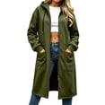thumbnail image 2 of HappyYEE Midlength Hoodie Jackets for Women, Casual Hooded Drawstring Zipper Sweatshirt Coat, Long Sleeve Loose Outer Tops with Pockets, 2 of 8