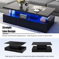 thumbnail image 2 of UHOMEPRO 41" LED Coffee Table with Storage Drawers, High Gloss Black Rectangular Coffee Table, Modern Center Table with Large Storage Space, App/Remote Control, 2 of 9
