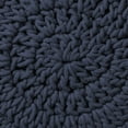 thumbnail image 6 of Hand-Knitted Cotton Pouf Ottoman Footstool, 13" Round x 11" High, Boho Accent Footrest with Non-Skid Legs, Foot Stool and Extra Seating, Navy Blue, 6 of 7