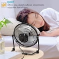 thumbnail image 3 of 4 Inch USB Desk Fan, [ Small Quiet Powerful Metal Fan ] USB Powered Portable Fan, Strong Airflow& 360°Rotation Personal Table Cooling Fan for Home Office- Black, 3 of 5