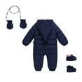 thumbnail image 4 of Baby Girls Boys Winter Hooded Snowsuits Newborns Snow Clothes Bodysuits with Gloves, Shoes 0-24M, 4 of 7