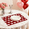 thumbnail image 5 of RuiJiao Red Linen Insulated Placemats with Heart Letter Print for Valentine's Day Dining Party, 5 of 8