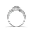 thumbnail image 2 of 10kt White Gold Womens Round Diamond Square Halo Cluster Ring 1/5 Cttw, 2 of 2