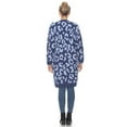 thumbnail image 4 of White Mark Women's Long Sleeve Leopard Sherpa Cardigan, 4 of 5