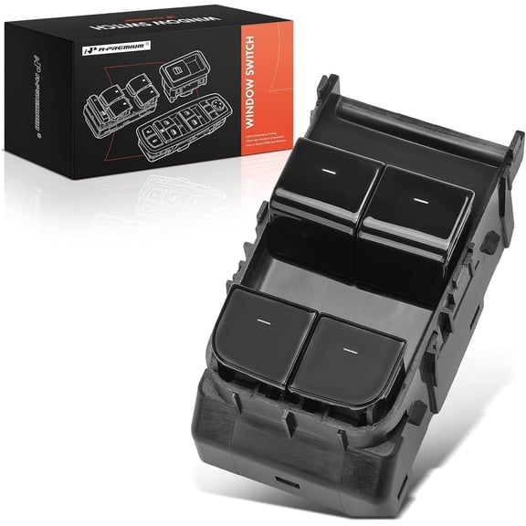 A-Premium Master Power Window Switch - Glossy Black - Compatible with 2017-2023 Tesla Model 3 Model Y - Front Left Driver Side - Replace# 108103701F