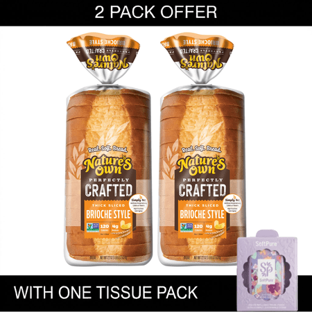 Nature's Own Perfectly Crafted Brioche Style Bread Loaf, Thick Sliced Non-GMO Brioche Bread, 22 oz