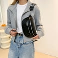 thumbnail image 4 of 2024 Luxury Designer Women's Chest Bag PU Leather Wide Strap Shoulder Crossbody Bag Female Fashion Fanny Pack Banana Waist Bag, 4 of 6