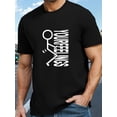 thumbnail image 1 of YOUR FEELINGS Stick Figure Print, Men's Round Crew Neck Short Sleeve, Simple Style Tee Fashion Regular Fit T-Shirt, Casual Comfy Breathable Top For Spring Summer Holiday Leisure Vacation Men's Clothi, 1 of 5