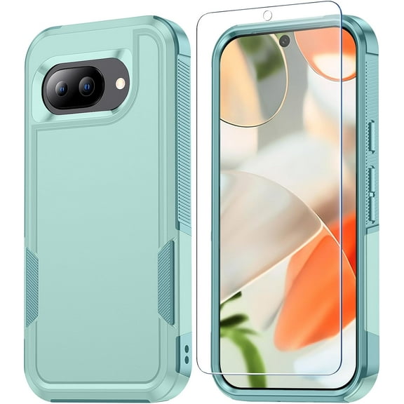 HCTian for Google Pixel 9A Case with Screen Protector [Rugged Military Grade Anti-Drop Shockproof] [Scratch Resistant Hard Shell] Full-Body Sturdy Slim Protective Phone Cases Cover
