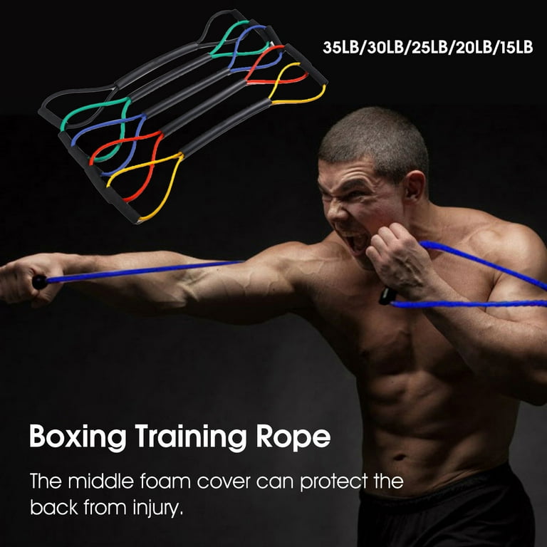 Hesroicy Elastic MMA Workout Band Anti slip Foam Cover Eight Word Design Boxing Tension Rope for Training