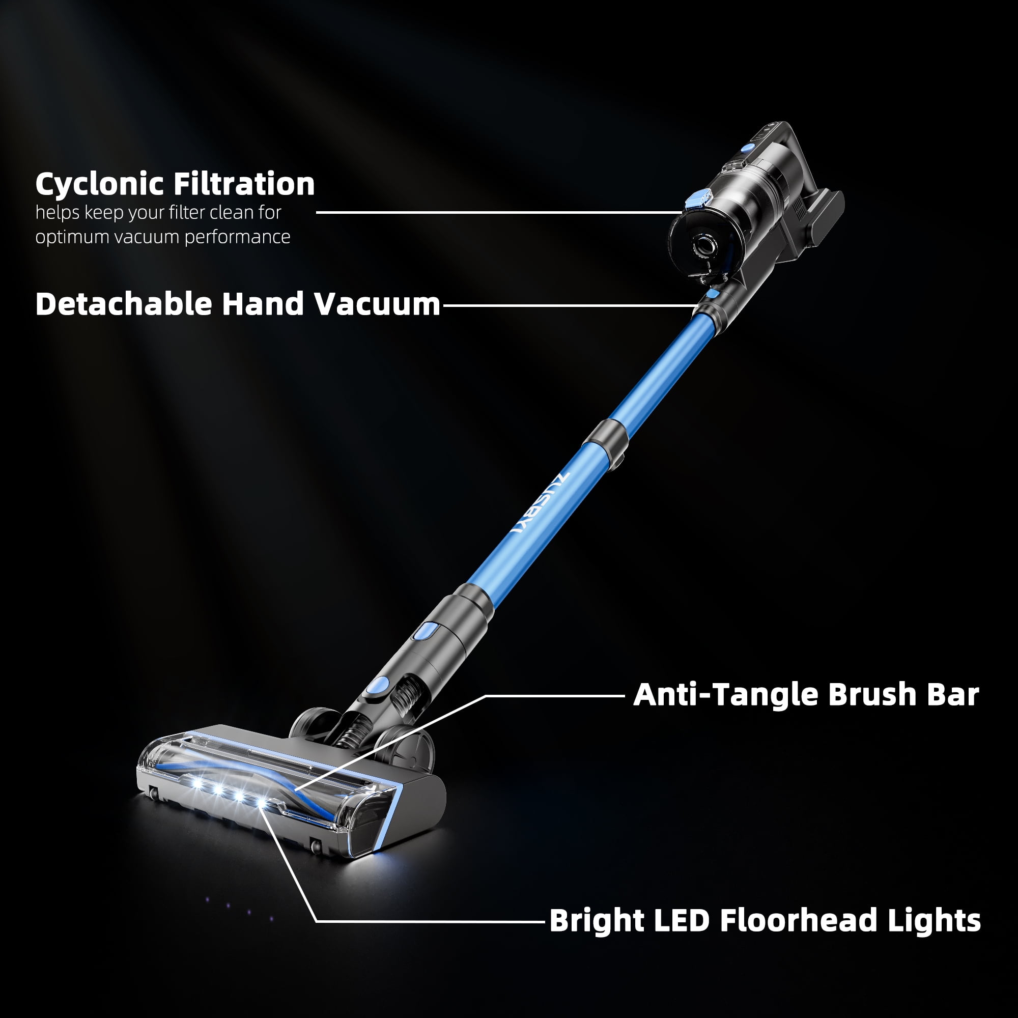 ZUSBYI Cordless Vacuum Cleaner, 20Kpa Powerful Suction Stick Vacuum With 2 HEPA  Filter, 6 in 1 Wireless Household Vacuum Cleaner for Pet Hair Carpet Car  Hardwood Floor, 250W Lightweight Vacuum - Walmart.com