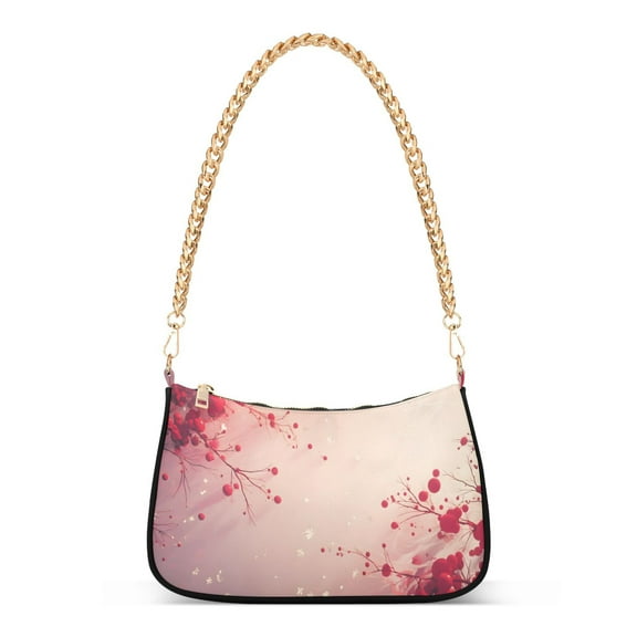 Ryvnso Cherry on Branch Womens Chain Shoulder Bag Tote Handbags Clutch Hobo Purse with Zipper for Travel