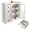 thumbnail image 4 of Costway Buffet Sideboard Table Kitchen Storage Cabinet w/ Drawers & Doors White, 4 of 10