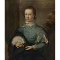 thumbnail image 2 of Tilly Kettle 20x23 Black Ornate Framed Double Matted Museum Art Print Titled: Portrait of a Boy in Blue, 2 of 5