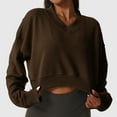 thumbnail image 4 of Xunlbb Sweatshirt for Women,Women's Fashion Long Sleeve Round-Neck Pullover Hoodless Fleece Warm Solid Color Tops Sweatshirts Crop Tops Fashion,S-2XL, 4 of 8