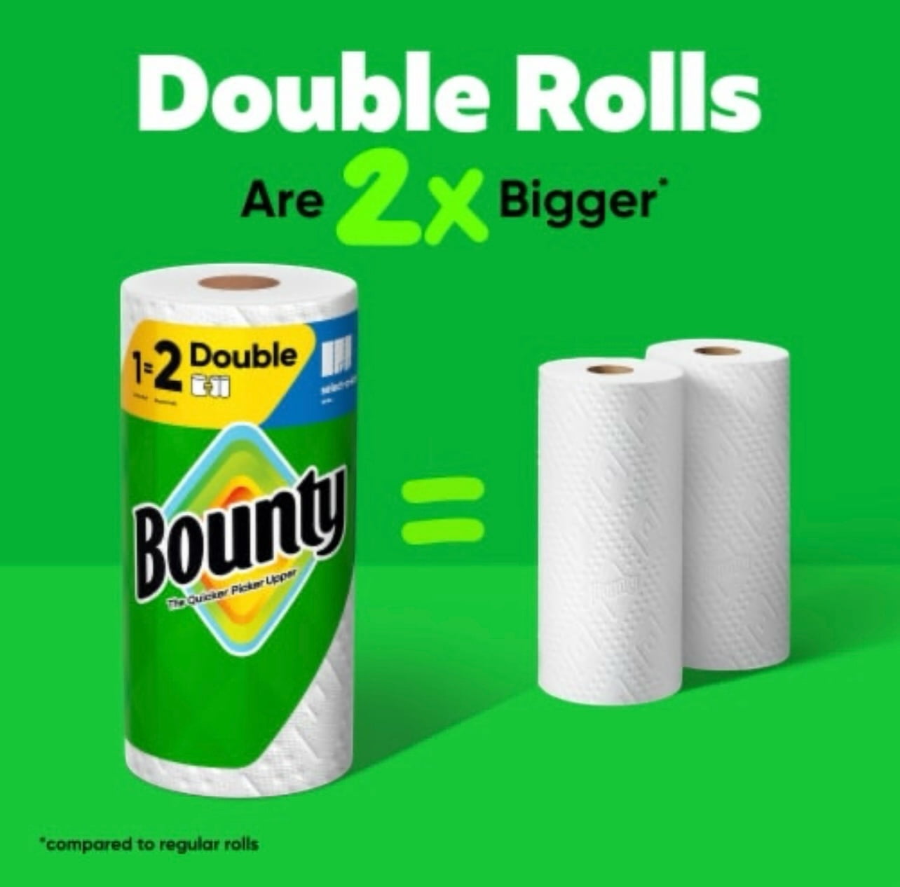 Bounty Select-A-Size Paper Towels White 6 Double Rolls = 12 Regular, Each