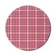 thumbnail image 1 of Colorful Mouse Pad for Computers, Pixel Like Ornament with Contemporary Design Checkered Squares Illustration, Round Non-Slip Thick Rubber Modern Gaming Mousepad, 8" Round, Multicolor, by Ambesonne, 1 of 2