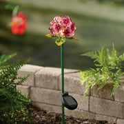 Better Homes & Gardens Solar LED Pink Glass Hydrangea Stake Light Outdoor Décor