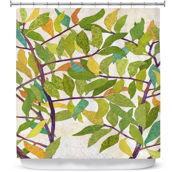 Shower Curtains 70" x 93" from DiaNoche Designs by Paper Mosaic Studio - Happy Tree 2 Center