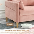 thumbnail image 5 of BedLuxury 47'' Wide LoveSeat, 2-seat Chenille sofa with 2 Pillows for Living Room and Small Spaces, Pink, 5 of 7