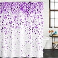 thumbnail image 3 of Purple Polka Dot Waterproof Fabric Shower Curtain,Abstract Modern Art Dots Watercolor Waterproof Fabric Shower Curtain for Bathroom Curtains Bathtubs Hotel Shower Curtains with 12 Hooks Stall 48x72in, 3 of 8