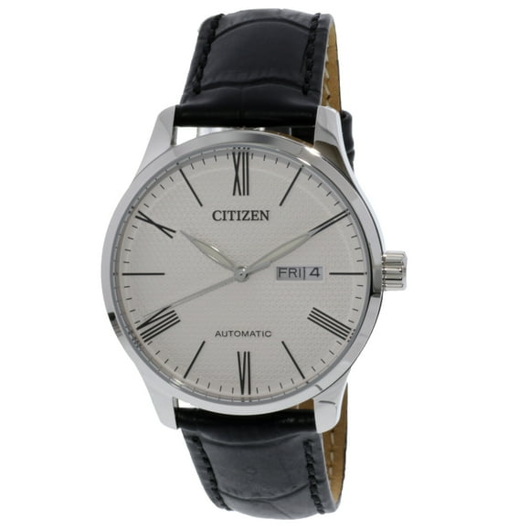 Citizen Men's Automatic NH8350-08A Silver Leather Hand Wind Fashion Watch