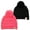 2 Pack - Black & Candy Pink, variant on Toddler Pom Beanie – Kids Winter Hat for Ages 1–4, Baby Boy & Girl Knit Beanies, Warm Cozy Knit Snow Hats - Candy Pink - Daisy W/ Faux Fur Pom